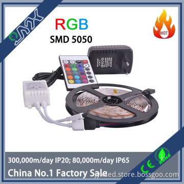 waterproof rgb led strip kit with DC12v power adapter and remote controller
